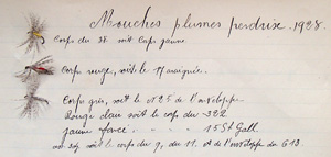 Mouches plumes perdrix Mouches de Vallorbe (1924) Serie 301 -324